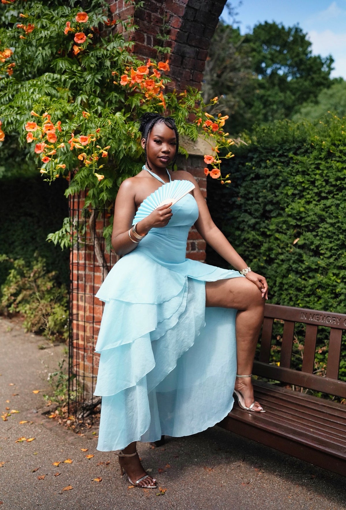 Anica High-Low Maxi Dress - Cyan Blue