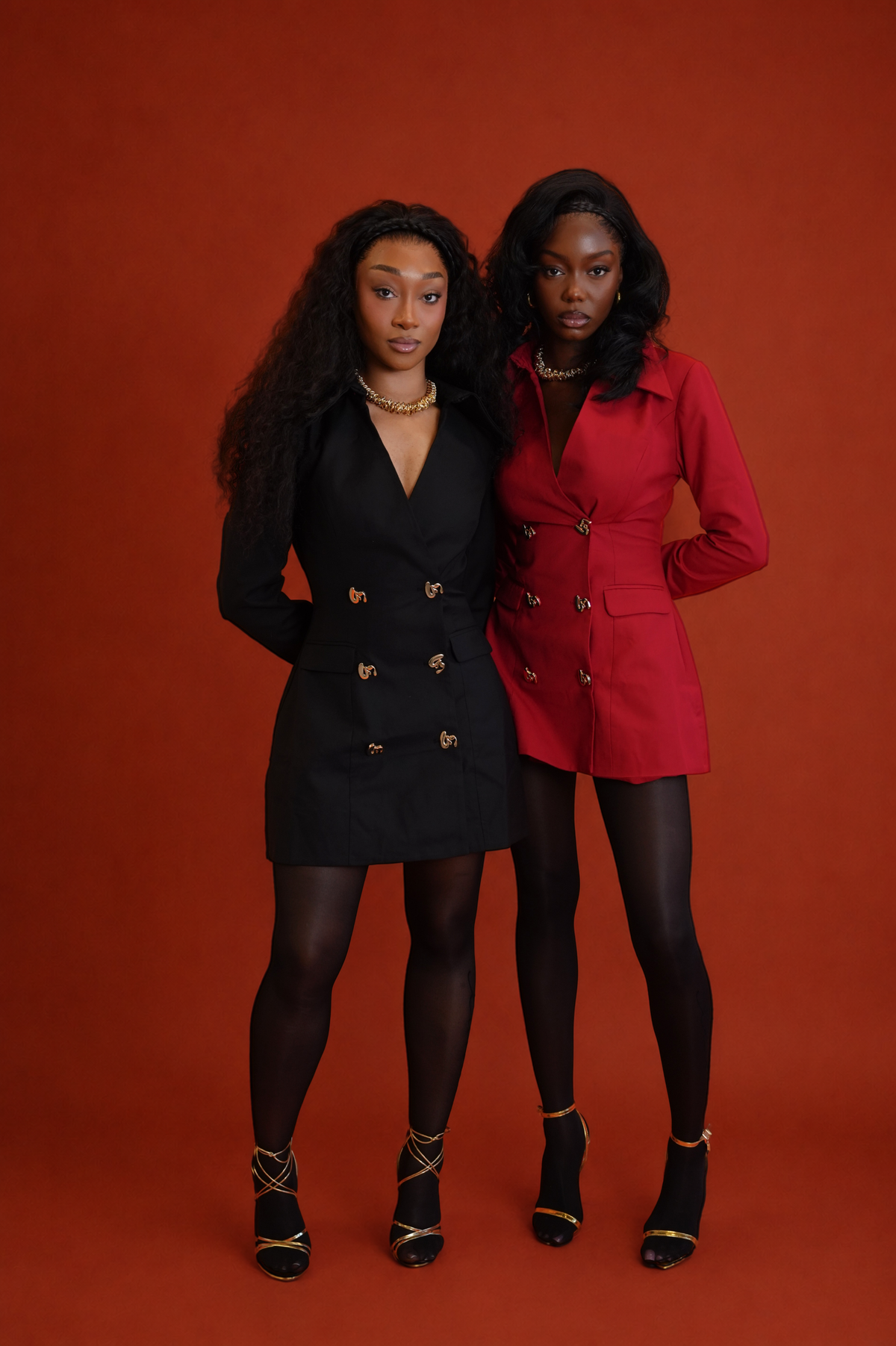 Chevy Tailored Blazer Mini Dress- Red