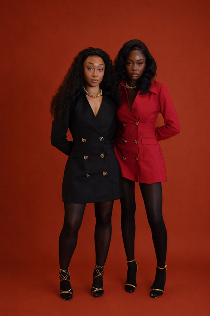 Chevy Tailored Blazer Mini Dress- Red